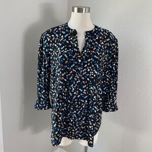 NEW Cocomo Womens XL Tunic Top Stretch 3/4 Sleeves Shirt Pleated Front